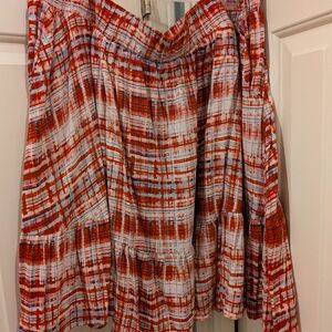 Torrid Red and White Plaid Skirt